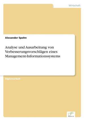 Analyse und Ausarbeitung von Verbesserungsvorschlägen eines Management-Informationssystems de Alexander Spohn