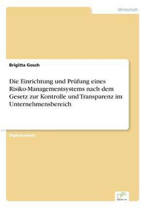 Die Einrichtung und Prüfung eines Risiko-Managementsystems nach dem Gesetz zur Kontrolle und Transparenz im Unternehmensbereich de Brigitta Gosch