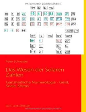 Das Wesen der Solaren Zahlen de Peter Schneider