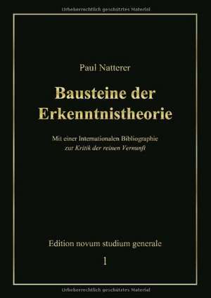 Bausteine der Erkenntnistheorie de Paul Natterer