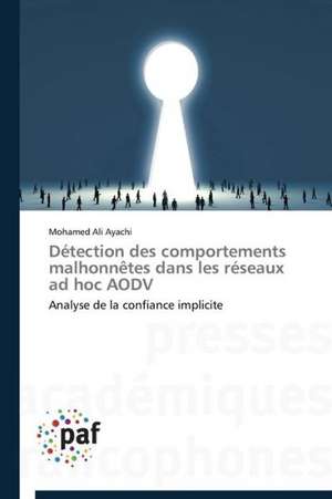 Détection des comportements malhonnêtes dans les réseaux ad hoc AODV de Mohamed Ali Ayachi