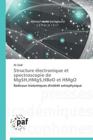 Structure électronique et spectroscopie de MgSH,HMgS,HBeO et HMgO de Ali Zaidi