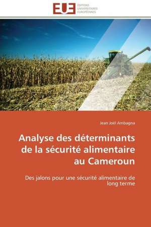 Analyse Des Determinants de La Securite Alimentaire Au Cameroun: Solution Pour Une Agriculture Durable ? de Jean Joël Ambagna