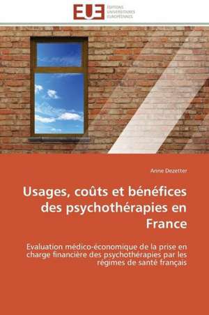 Usages, Couts Et Benefices Des Psychotherapies En France: Une Boite Noire? de Anne Dezetter