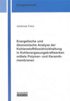 Energetische und ökonomische Analyse der Kohlenstoffdioxidrückhaltung in Kohlevergasungskraftwerken mittels Polymer- und Keramikmembranen de Johannes Franz