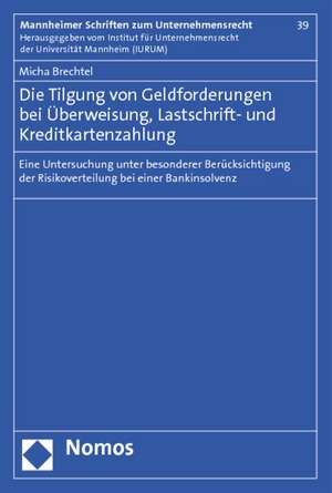 Die Tilgung von Geldforderungen bei Überweisung, Lastschrift- und Kreditkartenzahlung de Micha Brechtel