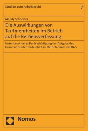 Die Auswirkungen von Tarifmehrheiten im Betrieb auf die Betriebsverfassung de Mandy Schneider