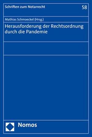 Herausforderung der Rechtsordnung durch die Pandemie de Mathias Schmoeckel