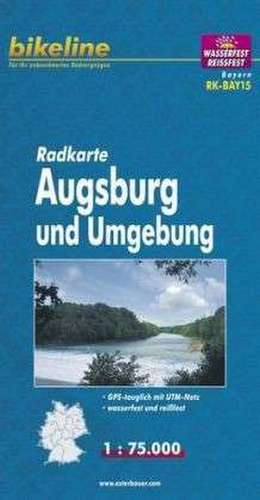 Bikeline Radkarte Deutschland Augsburg und Umgebung 1 : 75 000