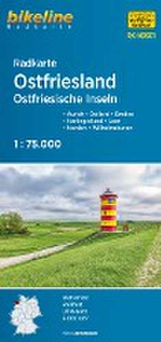 Radkarte Ostfriesland Ostfriesische Inseln 1:75.000 de Esterbauer Verlag