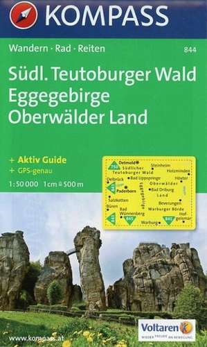 Südlicher Teutoburger Wald - Eggegebirge - Oberwälder Land 1 : 50 000 de Kompass-Karten Gmbh