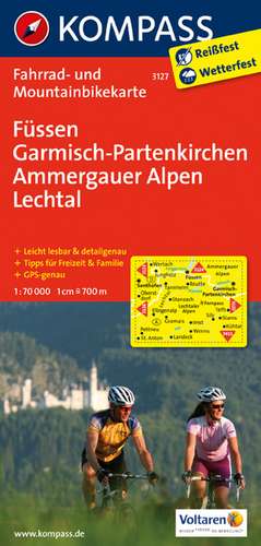 Füssen - Garmisch-Partenkirchen - Ammergauer Alpen - Lechtal 1 : 70 000