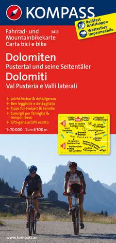 Dolomiten - Pustertal und seine Seitentäler Dolomiti - Val Pusteria e Valli laterali 1:70000