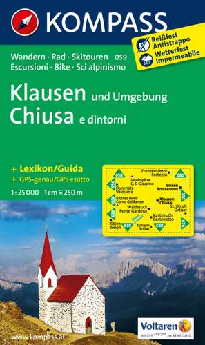 Klausen und Umgebung - Chiusa e dintorni 1 : 25 000 de KOMPASS-Karten GmbH