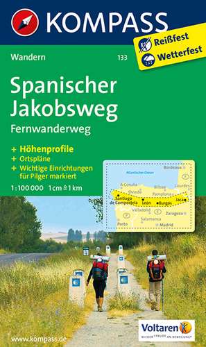 KOMPASS Wanderkarte 133 Spanischer Jakobsweg 1:100.000 de Kompass-Karten Gmbh