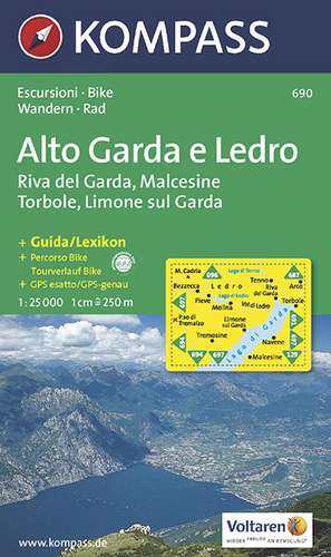 Alto Garda e Ledro - Riva del Garda - Malcesine - Torbole - Limone sul Garda 1 : 25 000 de KOMPASS-Karten GmbH