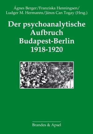 Der psychoanalytische Aufbruch Budapest-Berlin 1918-1920 de Ágnes Berger