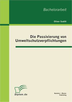 Die Passivierung Von Umweltschutzverpflichtungen: Organisation Und Effizienz de Oliver Soditt