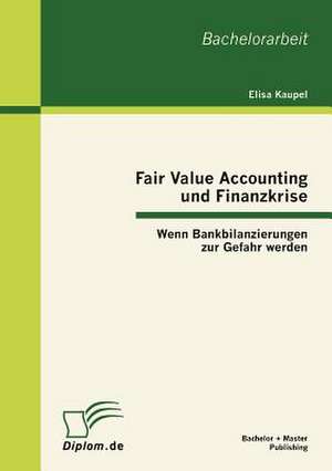 Fair Value Accounting Und Finanzkrise: Wenn Bankbilanzierungen Zur Gefahr Werden de Elisa Kaupel