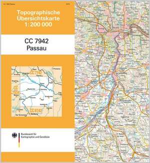 Topographische Übersichtskarte CC7942 Passau 1 : 200 000