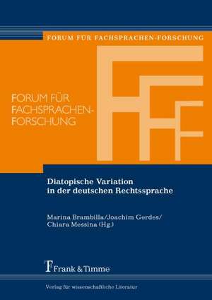 Diatopische Variation in der deutschen Rechtssprache de Marina Marzia Brambilla