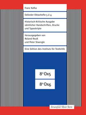 Oxforder Oktavhefte 5/6. Franz Kafka. 2 Bände, zusammen mit Franz Kafka-Heft 7 de Franz Kafka