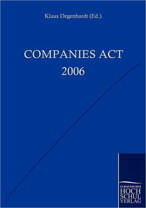 Companies Act 2006 de Klaus Degenhardt