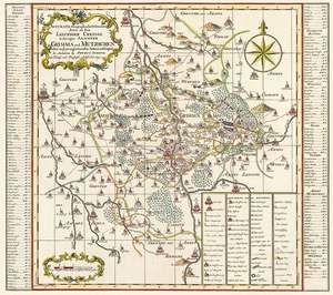 Historische Karte: Ämter Grimma und Mutzschen 1753 (Plano) de Peter (der Jüngere) Schenk