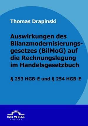 Auswirkungen Des Bilanzmodernisierungsgesetzes (Bilmog) Auf Die Rechnungslegung Im Handelsgesetzbuch: Inventarisierung Und Berwachung de Thomas Drapinski