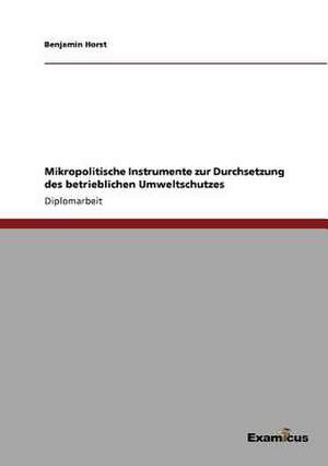 Mikropolitische Instrumente zur Durchsetzung des betrieblichen Umweltschutzes de Benjamin Horst