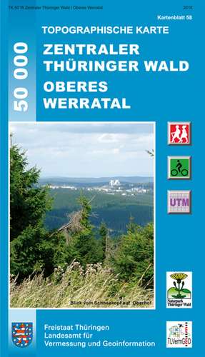 ZENTRALTHÜRINGEN mit Erfurt, Gotha, Arnstadt und Umgebung 1: 50 000