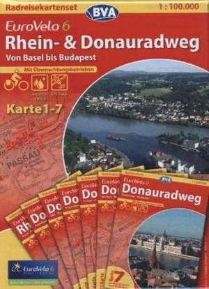 BVA-Radreisekarte Eurovelo 6. Kartenset Rhein- und Donauradweg 1 : 100 000