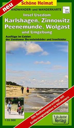 Insel Usedom, Wolgast, Karlshagen, Zinnowitz und Umgebung 1 : 35 000