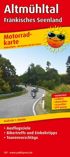 Motorradkarte Altmühltal - Fränkisches Seenland 1 : 100 000