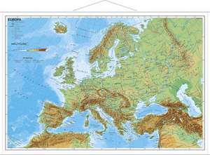 Europa, physisch 1 : 11 000 000. Wandkarte Mini-Format