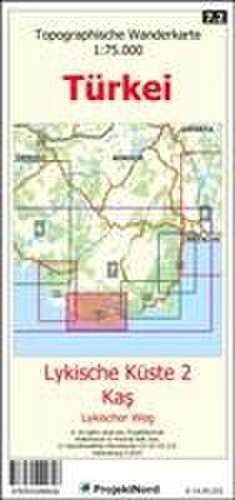 Lykische Küste 2 - Ka¿ - Lykischer Weg - Topographische Wanderkarte 1:75.000 Türkei (Blatt 7.2) de Jens Uwe Mollenhauer