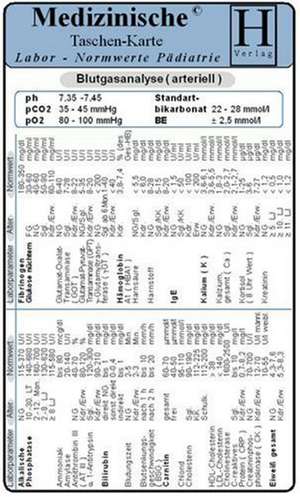 Labor Normwerte Pädiatrie. Medizinische Taschen-Karte
