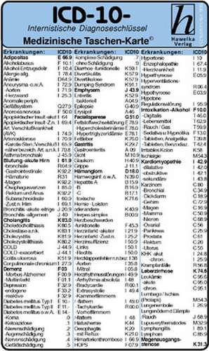 ICD - 10 - Internistische Diagnoseschlüssel / Medizinische Taschen-Karte