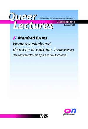 Homosexualität und deutsche Jurisdiktion de Manfred Bruns