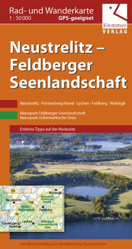 Rad- und Wanderkarte Neustrelitz - Feldberger Seenlandschaft 1 : 50 000 de Klaus Klemmer