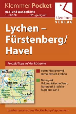 Klemmer Pocket Rad-, Wander- und Paddelkarte Lychen - Fürstenberg/Havel 1 : 50 000 de Klaus Klemmer