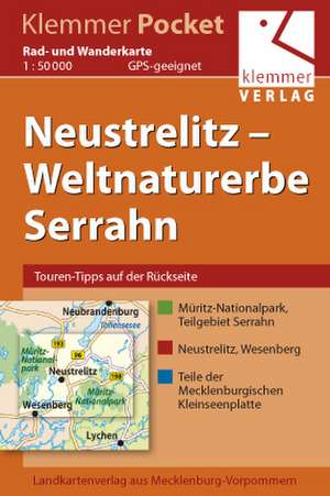 Klemmer Pocket Rad- und Wanderkarte Neustrelitz - Weltnaturerbe Serrahn de Klaus Klemmer