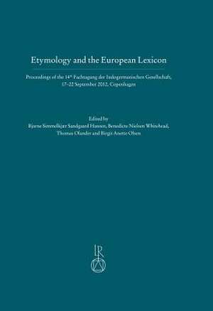 Etymology and the European Lexicon de Benedicte Nielsen Whitehead