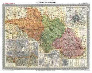 Historische Karte: Provinz SCHLESIEN im Deutschen Reich - um 1910 [gerollt] de Friedrich Handtke