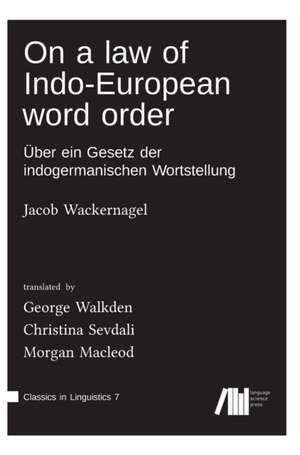 On a law of Indo-European word order de Jacob Wackernagel