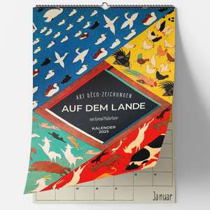 Auf dem Lande. Art Déco Zeichnungen von Konrad Mullerfurer. Wandkalender 2025 de Konrad Mullerfurer