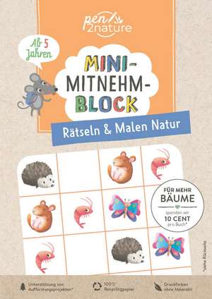 Mini-Mitnehm-Block Rätseln & Malen Natur de Pen2nature