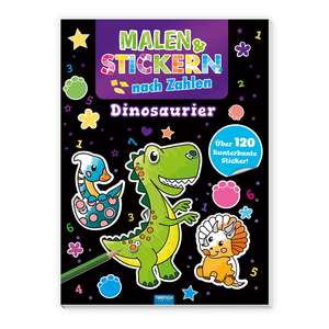 Trötsch Beschäftigungsbuch Malbuch Malen und Stickern nach Zahlen Dinosaurier de Trötsch Verlag GmbH & Co. KG