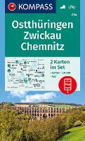 KOMPASS Wanderkarten-Set 804 Ostthüringen, Zwickau, Chemnitz (2 Karten) 1:50.000 de Kompass-Karten Gmbh