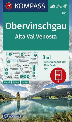 KOMPASS Wanderkarte Obervinschgau, Alta Val Venosta 1:25 000 de Kompass-Karten Gmbh